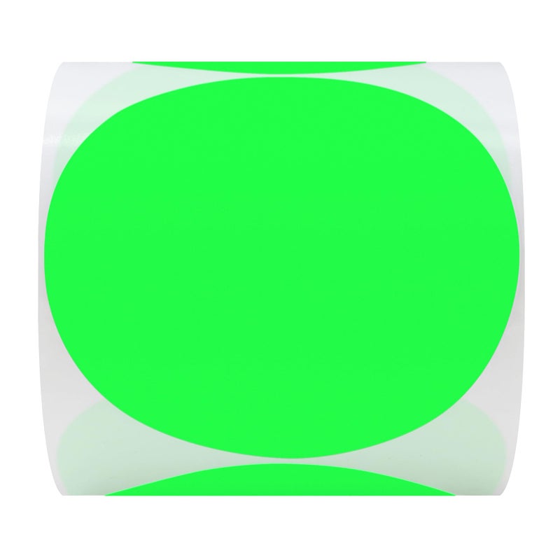 Hybsk Round Color Coding Circle Dots Labels Warehouse Inventory Organizer Stickers (4 inch, Fluorescent Green) - Image 3